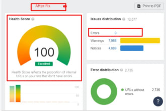 fix semrush, ahrefs site audit SEO errors, all google search console, webmaster