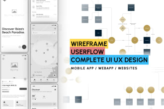 design wireframe and user flow for app and web