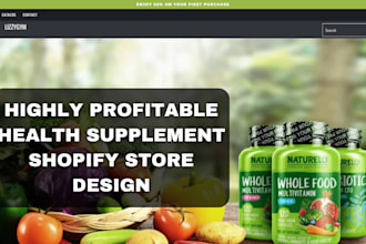 design health and fitness shopify health supplement store health product website