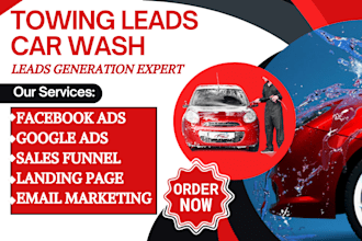 generate towing leads car wash car detailing car maintaining leads transport ads
