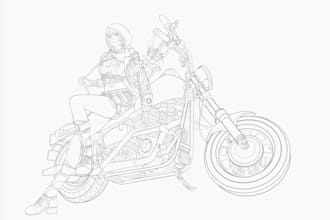 sketch and line art characters in any style with high quality and resolution