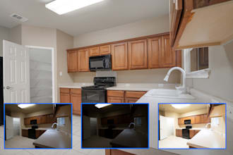 do bracketed and single exposure realestate image editing