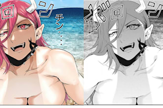 color your sketch or manga, comic