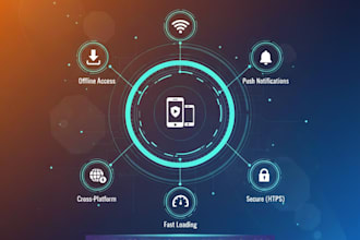 develop pwa progressive web app with react js, laravel or node js