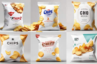 create pouch design chips snacks label and packaging design