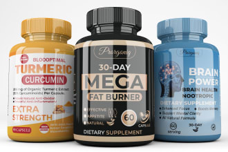 do premium supplement label design and product label design