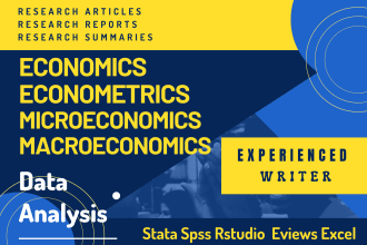 assist in economics, econometrics, data analysis using stata and spss