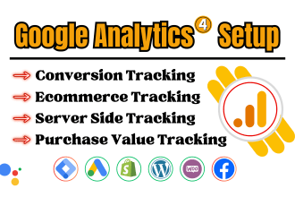 setup google analytics 4, fb conversion API, and ga4 enhance ecommerce tracking