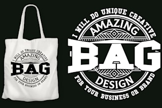 do merchandise bag designs for your brand or business within 4 hours