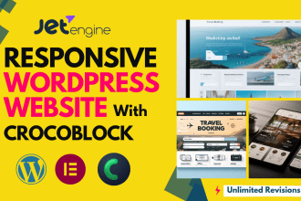 setup responsive wordpress website with crocoblock, elementor, jetengine