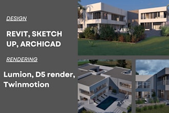 create 3d model in revit and render with lumion, twinmotion
