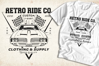 do custom retro vintage graphics t shirt design