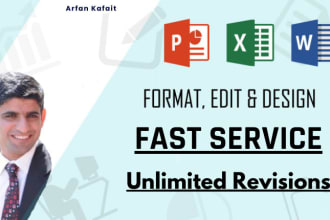 edit, format or do data entry in microsoft word, excel, powerpoint presentation
