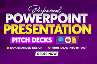 design professional pitch decks on powerpoint