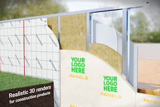 do highly detailed 3d rendering of construction products