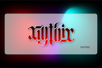 create ambigram in two style, cursive and gothic