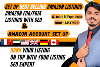 set up amazon fba fbm product listings with SEO amazon listing optimization