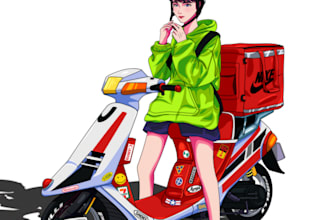 draw aesthetic cartoon,manga,anime illustration in my style