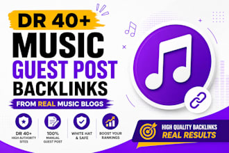 build DR 40 music guest post backlinks from real music blogs