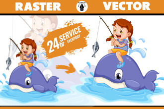 redraw, vector trace or recreate your logo or image manually