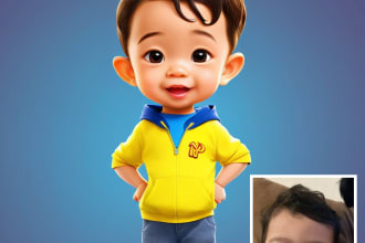 make you as a viral disney pixar character 3d with ai