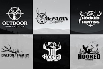 craft logo for hunting, fishing, outdoor and adventure