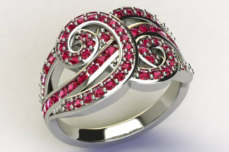do 3d cad jewelry design and HD rendered images
