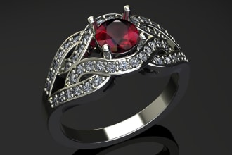 do 3d cad jewelry design and HD rendered images