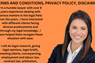 write terms and conditions, privacy policy, disclaimer and legal documents
