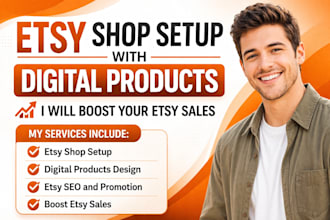 setup etsy store with etsy digital products, digital invites, digital products