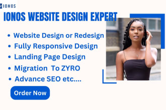 design or redesign a website on zyro, ionos, strikingly, square website