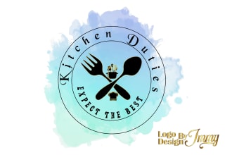do watercolor restaurant catering food cafe juice bar bakery and chef logo