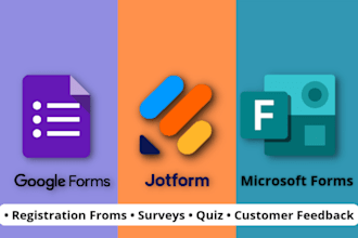 create google forms, microsoft forms, and jot forms in 1 day