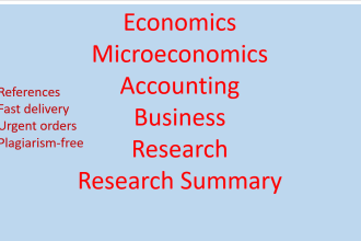 research economics, microeconomics, accounting, statistics analysis