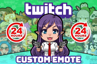 create chibi emotes for your kick, twitch, in 24 hour