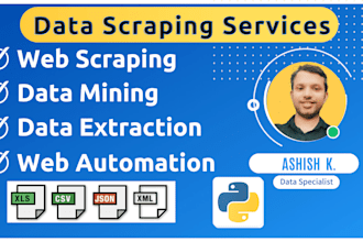 web scraping, data extraction, data mining any website upto 50k in 1 day