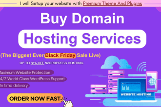 buy domain registration, web hosting service, setup website