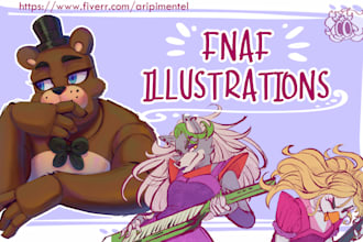 draw a fnaf fanart oc illustration