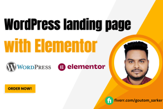 build a wordpress landing page website with elementor