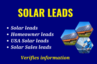 generate solar leads, homeowner leads, in USA