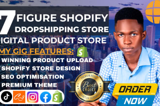 build shopify dropshipping store, shopify store setup, shopify website design