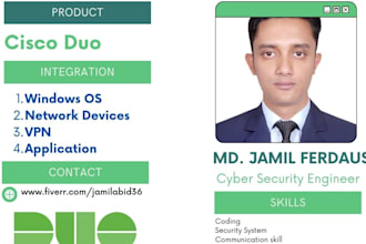 integrate cisco duo with application, VPN and windows