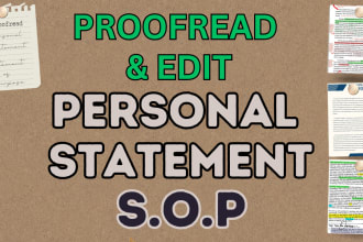 expertly proofread and edit your personal statement or sop