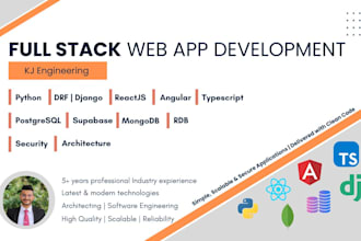 build full stack apps with python django react or angular
