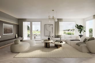 render still images of the interior with realistic light
