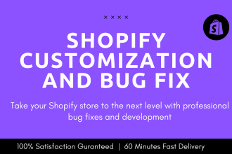 do shopify custom coding, bug fixes and theme customization