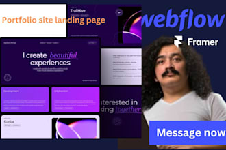 build portfolio website webflow framer landing page designer
