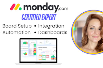 be your monday consultant, setup monday boards, automations