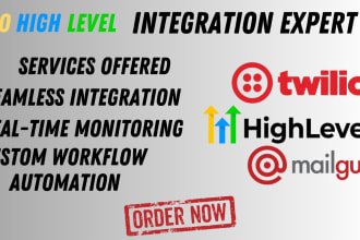 integrate mailgun,twilio with gohighlevel, sales funnel, landing page design