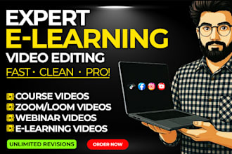do zoom video editing, webinar, online course video or loom editing